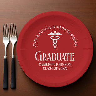 Plato De Papel Fiesta de Graduación Personalizada de la Facultad