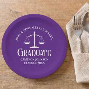 Plato De Papel Fiesta de graduación personalizada de la facultad