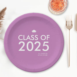 Plato De Papel Fiesta de Graduación Personalizada Moderno Atrevid