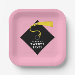 Plato De Papel Fiesta de Graduación Rosa 2025