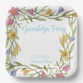 Plato De Papel Fiesta de graduación universitaria floral boho
