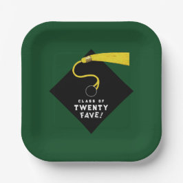 Plato De Papel Fiesta de Graduación Verde 2025