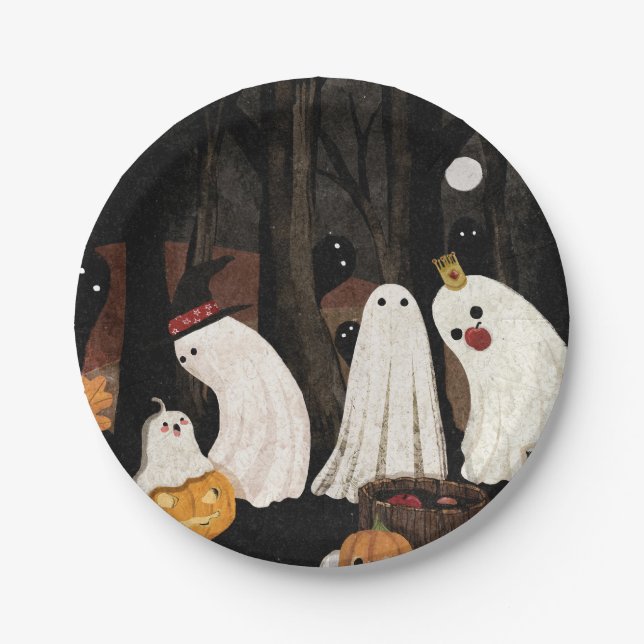 Plato De Papel Fiesta de Halloween (Anverso)