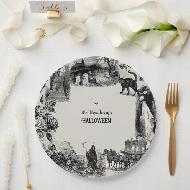 Plato De Papel Fiesta de Halloween (Boda)