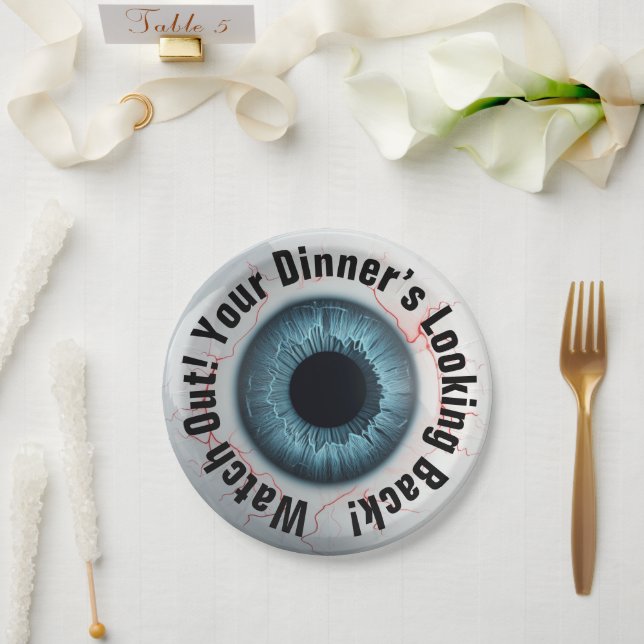 Plato De Papel ¡👁️ Fiesta de Halloween! (Boda)