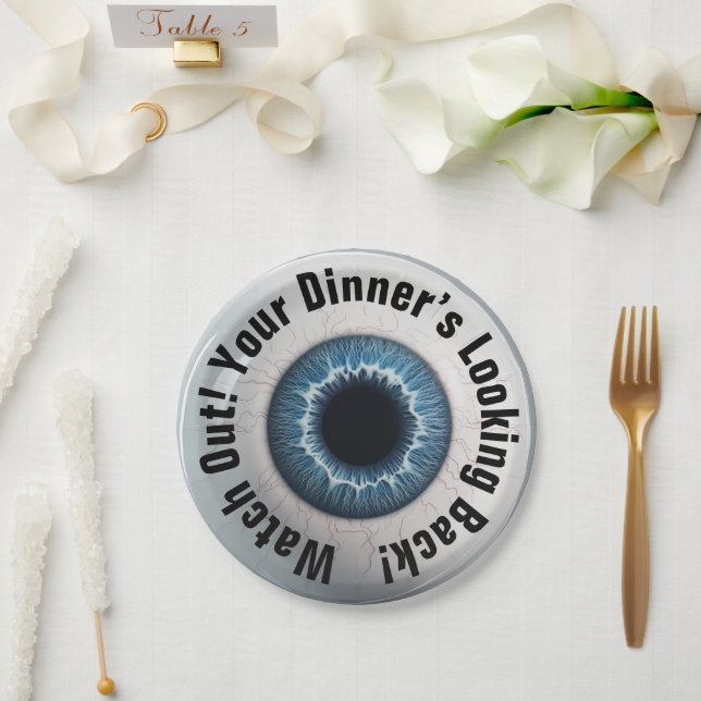 Plato De Papel ¡👁️ Fiesta de Halloween! (Boda)