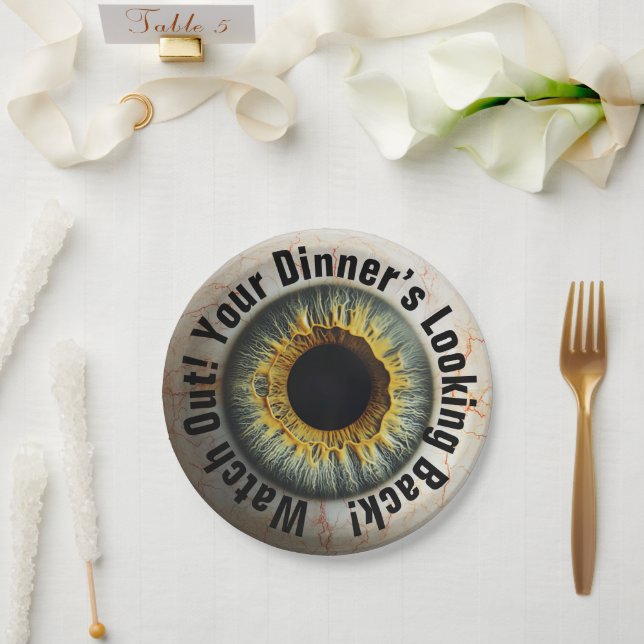 Plato De Papel ¡👁️ Fiesta de Halloween! (Boda)