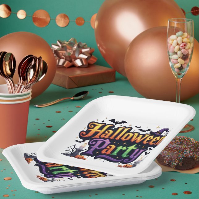 Plato De Papel Fiesta de Halloween (Multi)