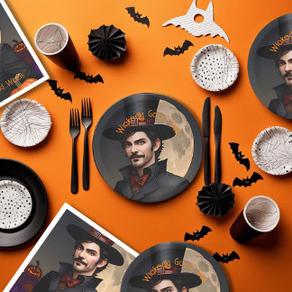 Plato De Papel Fiesta de Halloween con Comida Endiabladamente Bue