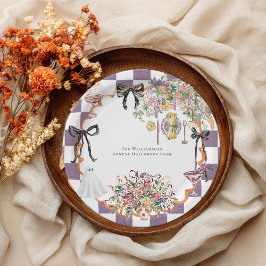 Plato De Papel Fiesta de Halloween con estilo Cottagecore Vintage