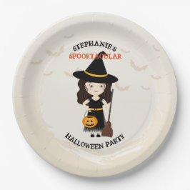 Plato De Papel Fiesta de Halloween de Brujas