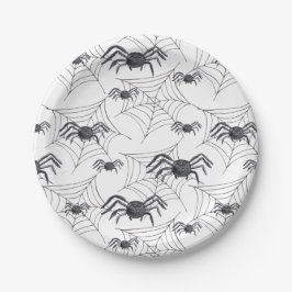 Plato De Papel Fiesta de Halloween de la Cuta Spider