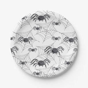Plato De Papel Fiesta de Halloween de la Cuta Spider