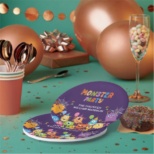 Plato De Papel Fiesta De Halloween De Monstruo De Disfraces Para