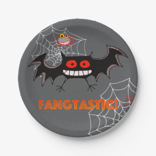 Plato De Papel Fiesta de Halloween Fangtástica Espeluznante