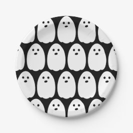 Plato De Papel Fiesta de Halloween fantasma