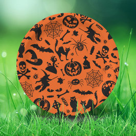 Plato De Papel Fiesta de Halloween Feliz naranja de Halloween div