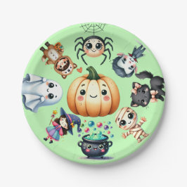 Plato De Papel Fiesta de Halloween infantil