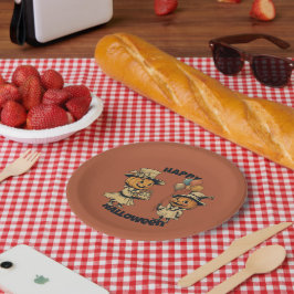 Plato De Papel Fiesta de Halloween, linternas de Jack-o' en Naran