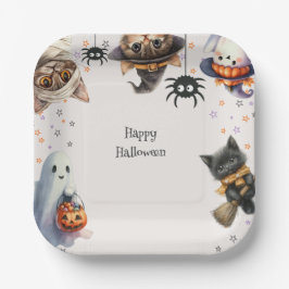 Plato De Papel fiesta de Halloween para niños