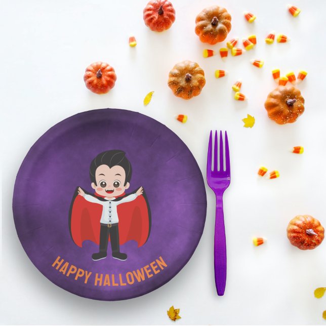 Plato De Papel Fiesta de Halloween para niños con placa de papel  (Subido por el creador)