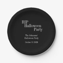 Fiesta de Halloween RIP en negro y blanco