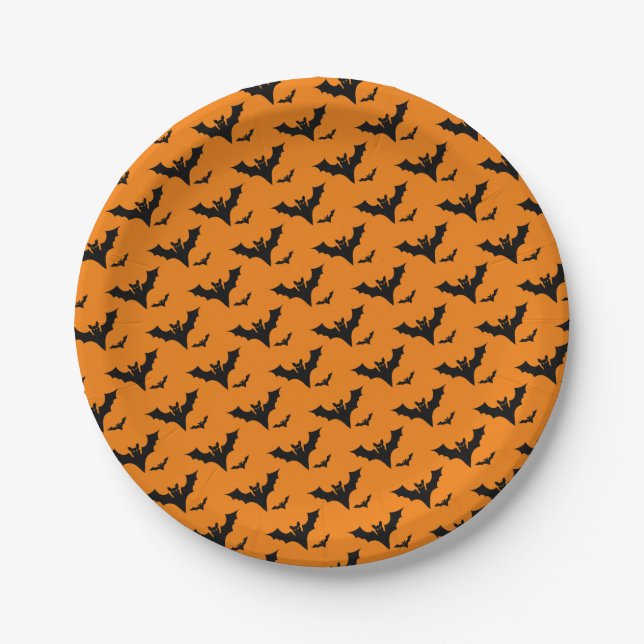Plato De Papel Fiesta de Halloween Spooky Bats (Anverso)