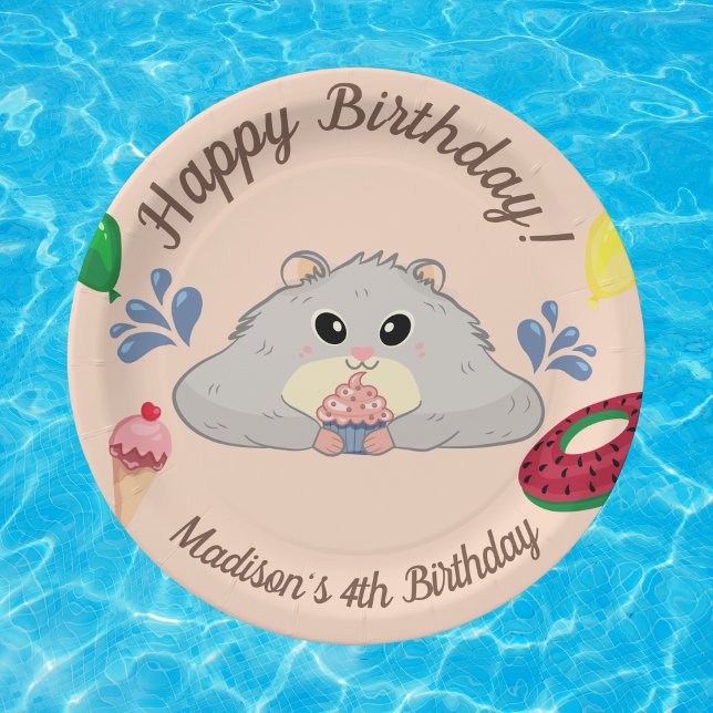 Plato De Papel Fiesta de Hamster Bday Pool (Subido por el creador)