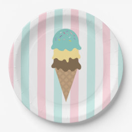 Plato De Papel Fiesta de Helados Sweet Scoops