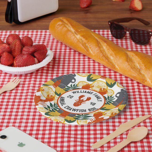 Plato De Papel Fiesta de hierba de langosta - Celebración del Mar (Picnic)