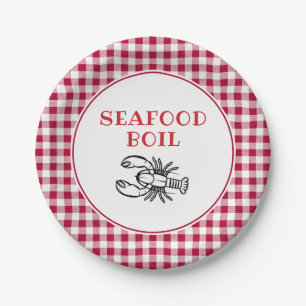 Plato De Papel Fiesta de hierba de pescado de sebo rojo