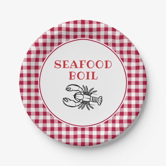 Plato De Papel Fiesta de hierba de pescado de sebo rojo (Anverso)