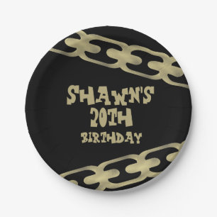 Plato De Papel fiesta de hip hop adulto de la cadena de los años 