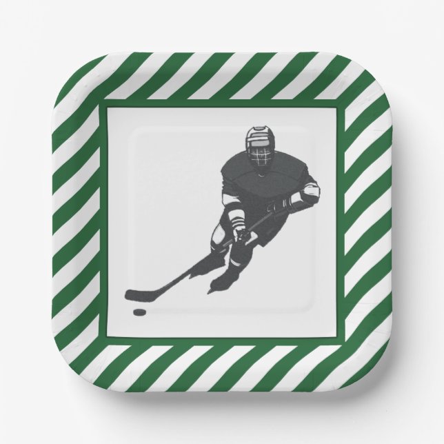 Plato De Papel Fiesta de hockey Green (Anverso)