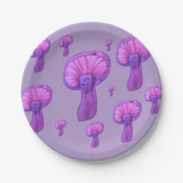Plato De Papel Fiesta de hongos morados
