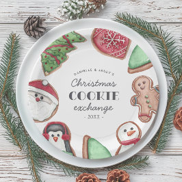 Plato De Papel Fiesta de intercambio de cookies navideñas de Navi