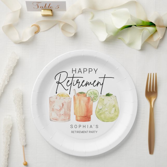 Plato De Papel Fiesta de Jubilación (Boda)
