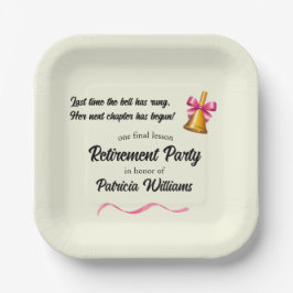 Plato De Papel Fiesta de Jubilación Bell de Escuela Clásica