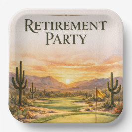 Plato De Papel Fiesta de Jubilación de Golf en Arizona