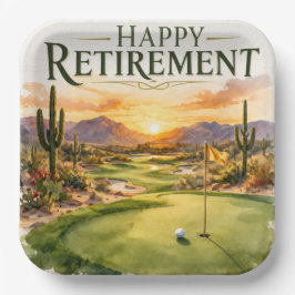 Plato De Papel Fiesta de Jubilación de Golf en Arizona