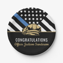 Plato De Papel Fiesta de Jubilación de la Policía Felicitaciones 