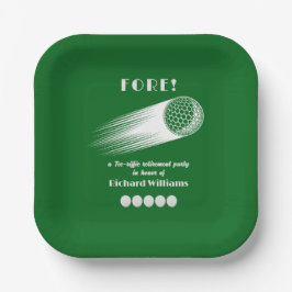 Plato De Papel Fiesta de Jubilación de Tee-Riffic Fore Golf Retir