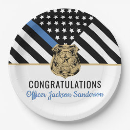 Plato De Papel Fiesta de Jubilación del Departamento de Policía d