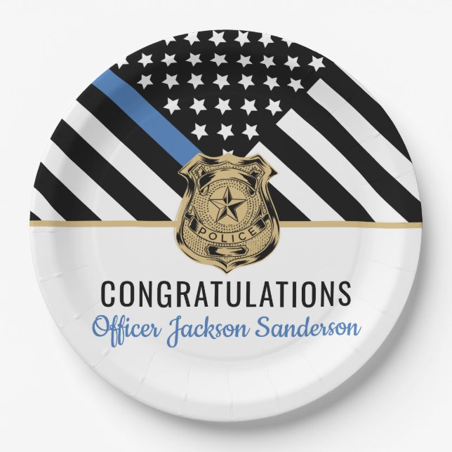 Plato De Papel Fiesta de Jubilación del Departamento de Policía d (Anverso)