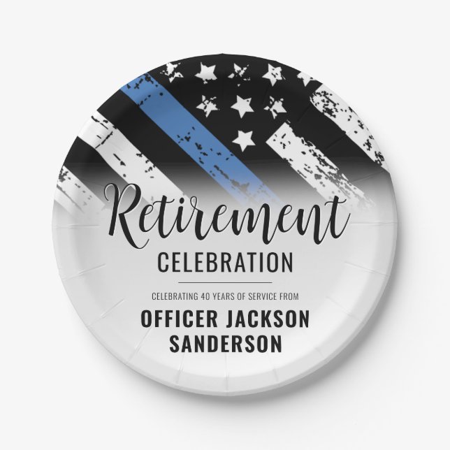 Plato De Papel Fiesta de Jubilación del Departamento de Policía d (Anverso)