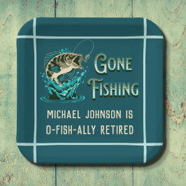 Plato De Papel Fiesta de Jubilación Pesquera - Invitación a la pe