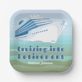 Plato De Papel Fiesta de jubilación se desplaza hacia la jubilaci