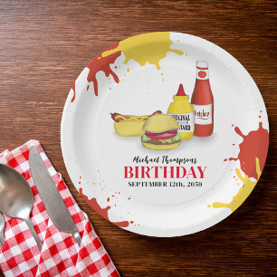 Plato De Papel Fiesta de la barbacoa de cumpleaños Cocina de picn