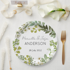 Plato De Papel Fiesta de la Boda Wreath del Foliage de los Jardín