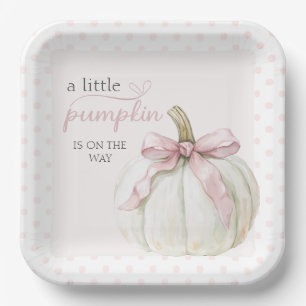 Plato De Papel Fiesta de la Calabacita de Lunares Rosados